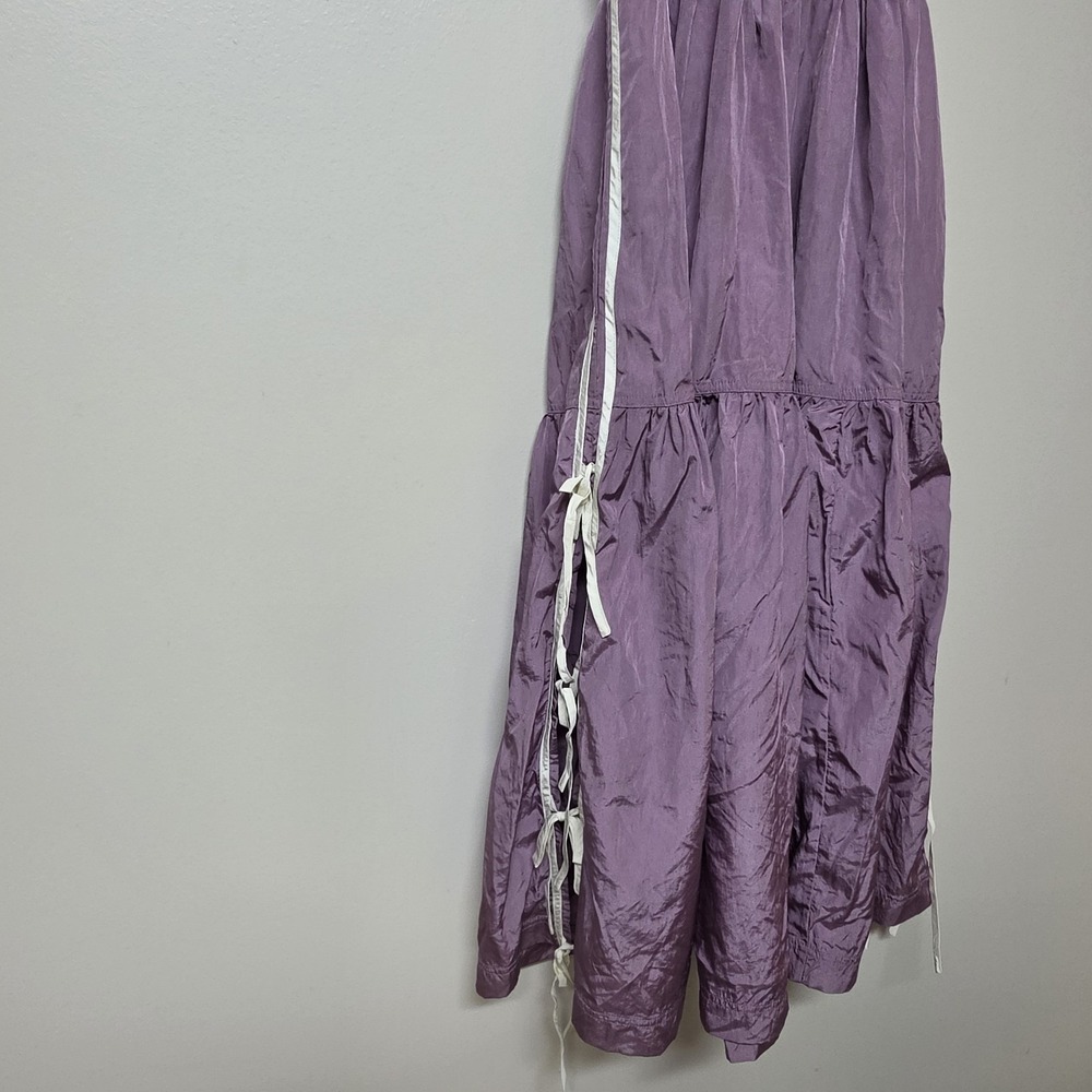 ANTHROPOLOGIE Daily Practice The Bowline Tiered Midi Dress Purple Size XXS NEW - Picture 6 of 13